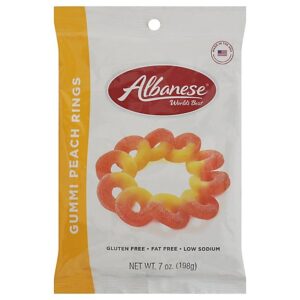 Albanese Gummi Peach Rings - 7 Oz