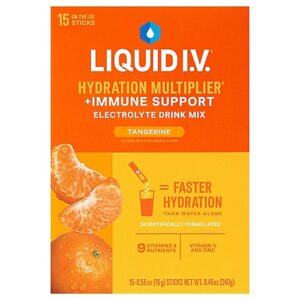 Liquid I.V. Hydration Multiplier + Immune Support Tangerine Electrolyte Powder Drink Mix - 15 Count