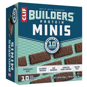 CLIF Builders Minis Chocolate Mint Flavor Protein Bars - 10-1.2 Oz