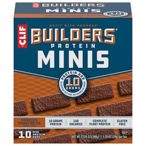 CLIF Builders Minis Chocolate Peanut Butter Flavor Protein Bars - 10-1.2 Oz