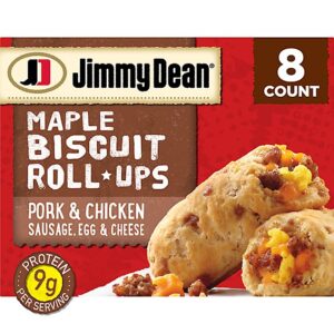Jimmy Dean Maple Biscuit Roll Ups, Sausage Egg And Cheese, 2 Count Frozen - 12.8 OZ