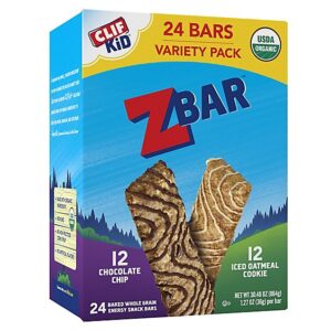 CLIF Kid Zbar Chocolate Chip and Iced Oatmeal Cookie Organic Snack Bars Variety Pack - 24-30.48 Oz