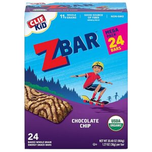 CLif Kid Zbar Organic Chocolate Chip Granola Bars Vertical - 24 Count