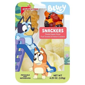 Bluey Snackers Peeled Apple Slices Fruit Snacks And Animal Crackers - 4.25 OZ
