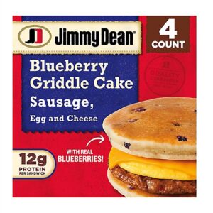 Jimmy Dean Blueberry Griddle Cake Sausage Egg And Cheese Sandwiches In a Box - 4-18.8 Oz