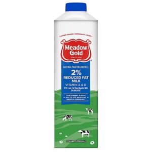 MEachdow Gold Milk 2% Reduced Fat ULiterra-pasteurized Quart Paper Carton Gable/tetra Top - Quart