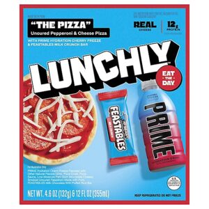 Lunchly Pizza Party, Pepperoni And Cheese Pizza, Feastables Milk Crunch Bar, Prime Hydration 14.9 Oz - 14.9 OZ