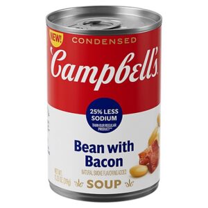 Campbells Condensed Lower Sodium Bean With Bacon Soup Natural Smoke Flavoring Added 11.25 Oz - 11.25 OZ