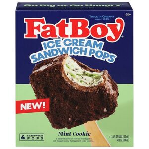 Fatboy Mint Cookies & Cream Ice Cream Sandwich Pop  14 Fz, 4-3.5 Fz - 4-3.5 FZ