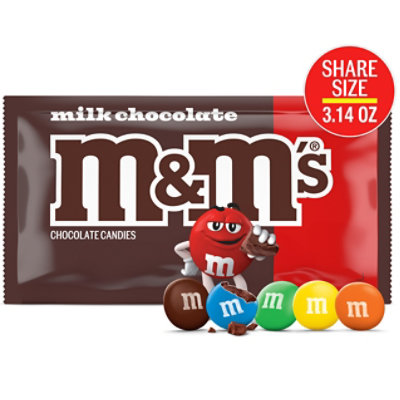 M&M'S Milk Chocolate Candy Share Size Bag - 3.14 Oz