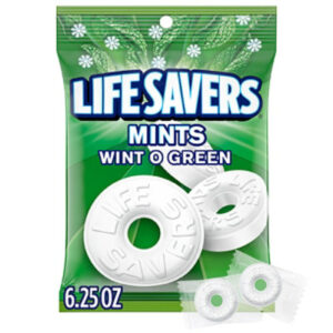 Life Savers Wint O Green Breath Mints Hard Candy In Bag - 6.25 Oz