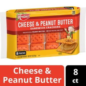 Keebler Sandwich Crackers Cheese and Peanut Butter Single Serve Snack Crackers 8 Count - 11 Oz