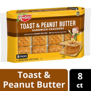 Keebler Sandwich Crackers Toast and Peanut Butter Single Serve Snack Crackers 8 Count - 11 Oz