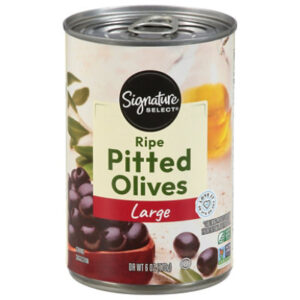 Signature SELECT Olives Pitted Ripe Large Can - 6 Oz