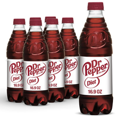 Dr Pepper Diet Soda Bottle - 6-0.5 Liter