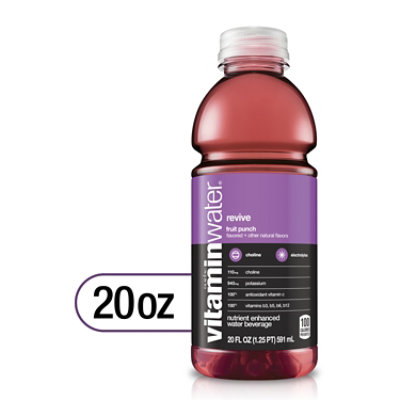 vitaminwater Water Beverage Nutrient Enhanced Revive Fruit Punch - 20 Fl. Oz.