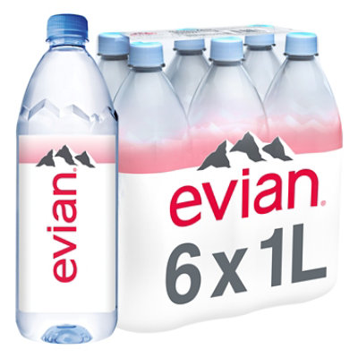 evian Natural Spring Water Bottles - 6-1 Liter