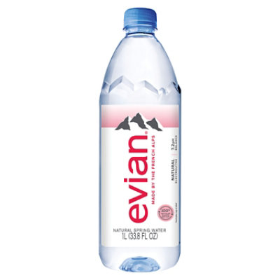 evian Natural Spring Water Bottle - 1 Liter