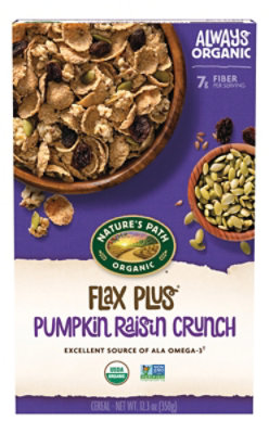 Natures Path Organic Flax Plus Cereal Pumpkin Raisin Crunch - 12.35 Oz
