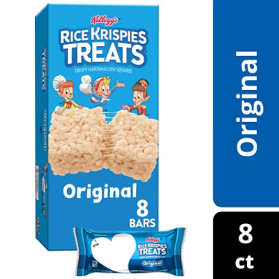 Rice Krispies Treats Crispy Marshmallow Squares Original Kids Snacks 8 Count - 6.2 Oz