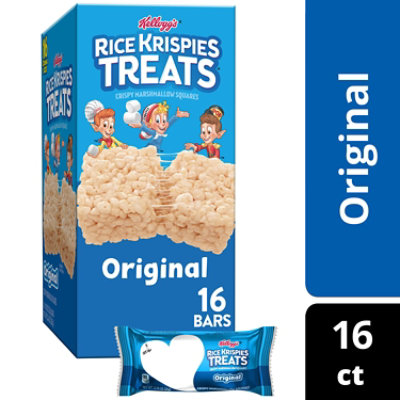 Rice Krispies Treats Crispy Marshmallow Squares Original Kids Snacks 16 Count - 12.4 Oz
