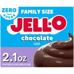 Jell-O Chocolate Flavor Zero Sugar Instant Reduced Calorie Pudding & Pie Filling Family Size - 2.1 Oz.