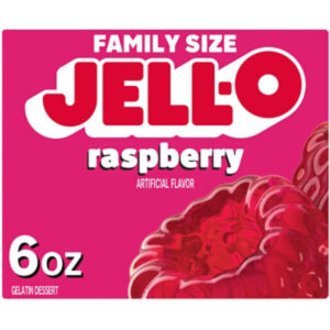 Jell-O Raspberry Artificially Flavored Gelatin Dessert Mix Family Size - 6 Oz