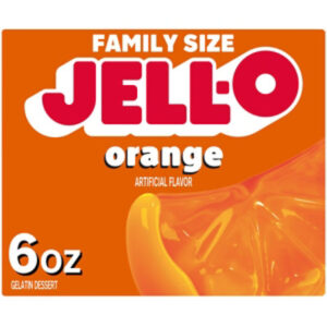 Jell-O Orange Artificially Flavored Gelatin Dessert Mix Family Size - 6 Oz