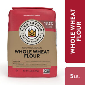 King Arthur Non-GMO Project Verified Certified Kosher 100% Whole Grain Whole Wheat Flour - 5 Lb