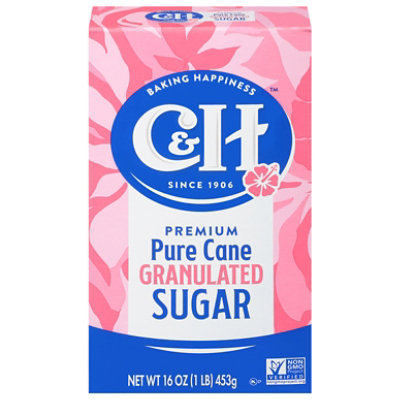 C&H Granulated Pure Cane White Sugar Carton - 1 Lb