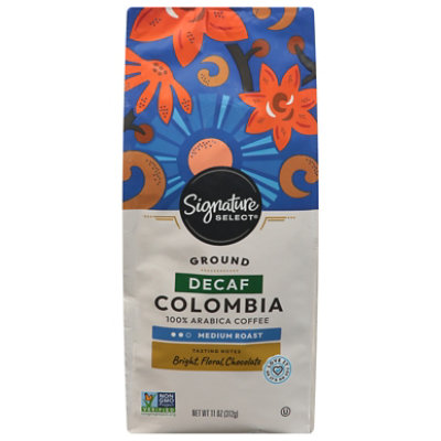 Signature SELECT Coffee Ground Medium Roast Colombia Decaf - 11 Oz
