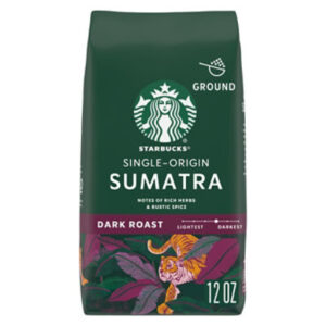 Starbucks Sumatra 100% Arabica Dark Roast Ground Coffee Bag - 12 Oz