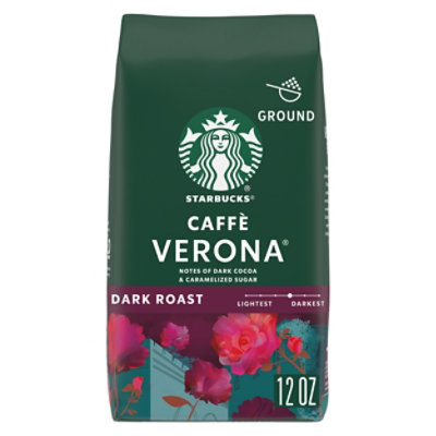 Starbucks Caffe Verona 100% Arabica Dark Roast Ground Coffee Bag - 12 Oz