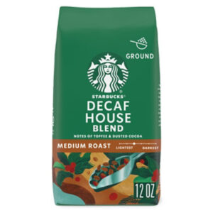 Starbucks Decaf House Blend 100% Arabica Medium Roast Ground Coffee Bag - 12 Oz