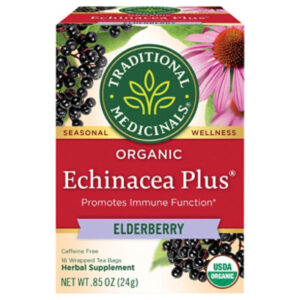 Traditional Medicinals Organic Echinacea Plus Elderberry Herbal Tea Bags - 16 Count