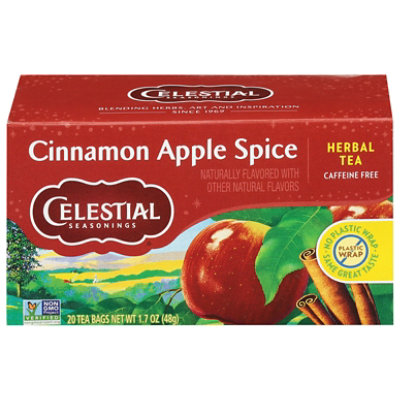 Celestial Seasonings Herbal Tea Bags Caffeine Free Cinnamon Apple Spice 20 Count - 1.7 Oz