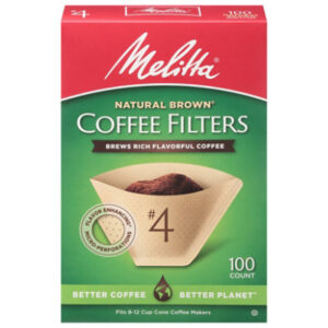 Melitta Coffee Filters Cone Natural Brown No. 4 Box - 100 Count