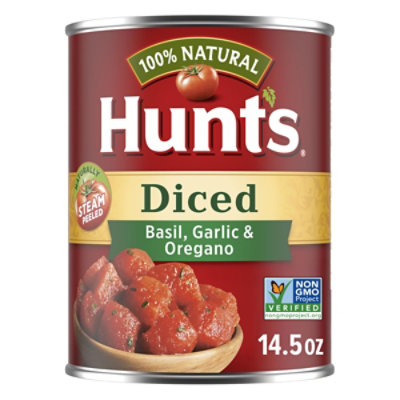 Hunt's Diced Tomatoes With Basil Garlic & Oregano - 14.5 Oz