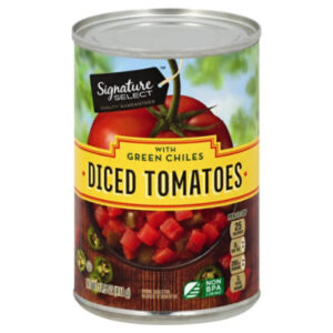 Signature SELECT Diced Petite Tomatoes With Green Chilies - 14.5 Oz
