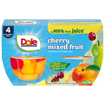 Dole Cherry Mixed Fruit in 100% Fruit Juice Cups - 4-4 Oz