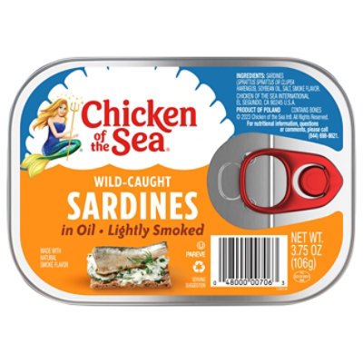 Chicken of the Sea Wild Caught Sardines in Oil Lightly Smoked - 3.75 Oz