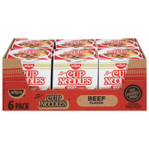 Nissin Cup Noodles Ramen Noodle Soup Beef Flavor - 6-2.25 Oz