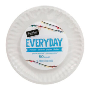 Signature SELECT Everyday Coated 7 Inch White Paper Plates - 50 Count