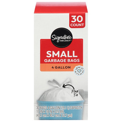 Signature SELECT Garbage Bags Small 4 Gallon - 30 Count