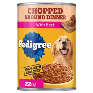 Pedigree Chopped Ground Dinner Beef Flavor Adult Canned Soft Wet Dog Food - 22 Oz