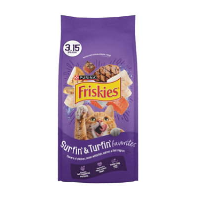 Friskies Surfin And Turfin Chicken Dry Cat Food - 3.15 Lbs