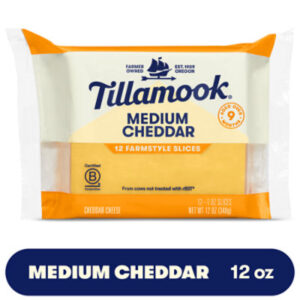 Tillamook Medium Cheddar  Farmstyle Thick Cut Cheese Slices - 12-12 Oz