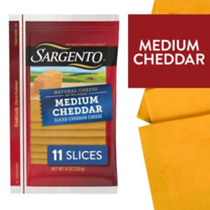 Sargento Sliced Medium Natural Cheddar Cheese - 11 Count