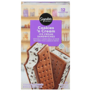Signature SELECT Ice Cream Sandwiches Cookies N Cream - 12-3.5 Fl. Oz.