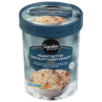 Signature SELECT Ice Cream Premium Peanut Butter Chocolate Candy Crunch - 1.5 Quart
